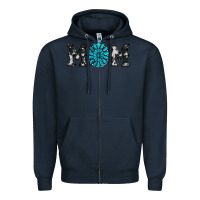 Navy cowhide with gemstone Zipper Hoodie - RanaPortraitStore