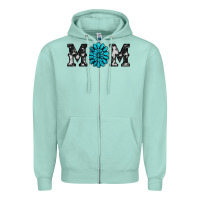 Seafoam cowhide with gemstone Zipper Hoodie - RanaPortraitStore