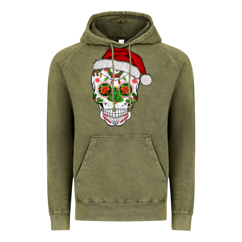 Sugar Skull  Christmas Vintage Hoodie by BarkalooDesign | Teevron