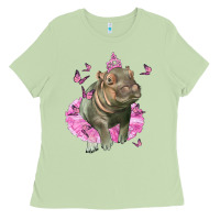 Matcha Baby Hippo With Tutu Ladies Tee - LillyAllenDesigns