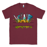 Burgundy customize nail tools with sunflower Classic Tee - BarkalooDesign