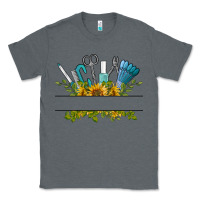 Charcoal Heather customize nail tools with sunflower Classic Tee - BarkalooDesign