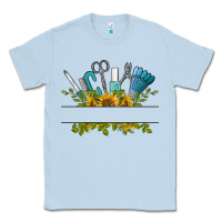 Dusty Blue customize nail tools with sunflower Classic Tee - BarkalooDesign