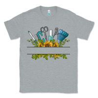 Heather Grey customize nail tools with sunflower Classic Tee - BarkalooDesign