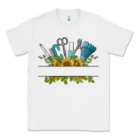 White customize nail tools with sunflower Classic Tee - BarkalooDesign