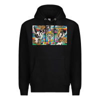 Black happy birthday alpaca blue cup Premium Hoodie - BarkalooDesign