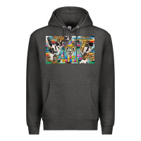 Charcoal Heather happy birthday alpaca blue cup Premium Hoodie - BarkalooDesign