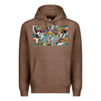Chestnut happy birthday alpaca blue cup Premium Hoodie - BarkalooDesign