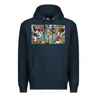 Navy happy birthday alpaca blue cup Premium Hoodie - BarkalooDesign