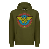Army Green Wonder Woman Vintage Emblem Premium Hoodie - maiPhamDesign