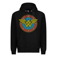 Black Wonder Woman Vintage Emblem Premium Hoodie - maiPhamDesign