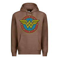 Chestnut Wonder Woman Vintage Emblem Premium Hoodie - maiPhamDesign