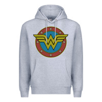 Heather Grey Wonder Woman Vintage Emblem Premium Hoodie - maiPhamDesign