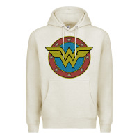 Oatmeal Heather Wonder Woman Vintage Emblem Premium Hoodie - maiPhamDesign