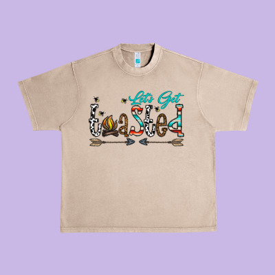 Let's Get Toasted Urban Heavy Tee Designed By Cowhidedigitalart