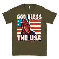 Army Green God Bless the USA Classic Tee - FaDigitalArtStudio
