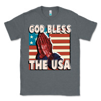 Charcoal Heather God Bless the USA Classic Tee - FaDigitalArtStudio