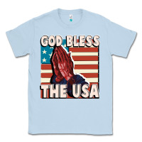 Dusty Blue God Bless the USA Classic Tee - FaDigitalArtStudio