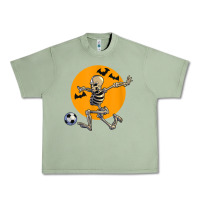 Skeleton Soccer Player Funny Halloween Blood Moon Urban Heavy Tee | Teevron