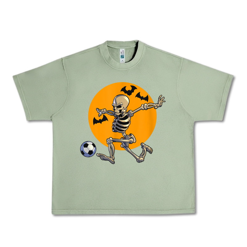 Skeleton Soccer Player Funny Halloween Blood Moon Urban Heavy Tee by DesignPulse | Teevron