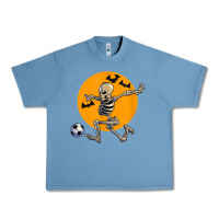 Pebble Blue skeleton soccer player funny halloween blood moon Urban Heavy Tee - DesignPulse