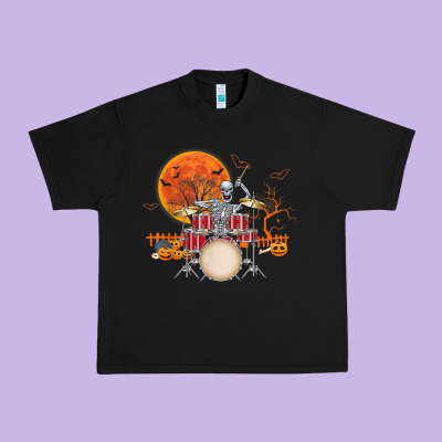 Skeleton Drummer Halloween Costume Playing Drums Mens Boys Urban Heavy Tee Designed By Designpulse