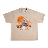 French Oak Skeleton Drummer Halloween Costume Playing Drums Mens Boys Urban Heavy Tee - DesignPulse