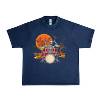 Navy Skeleton Drummer Halloween Costume Playing Drums Mens Boys Urban Heavy Tee - DesignPulse