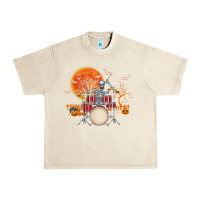Sandshell Skeleton Drummer Halloween Costume Playing Drums Mens Boys Urban Heavy Tee - DesignPulse