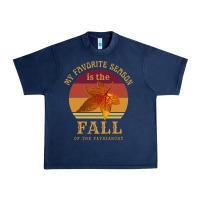 Navy feminist my favorite season is fall patriarchy retro vintage long slee Urban Heavy Tee - DesignPulse