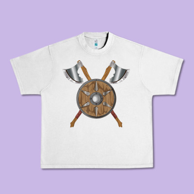 Renaissance Fair Faire Festival Medieval Theme Axe Shield Urban Heavy Tee Designed By Designpulse