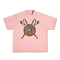 Salmon renaissance fair faire festival medieval theme axe shield Urban Heavy Tee - DesignPulse
