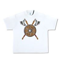 White renaissance fair faire festival medieval theme axe shield Urban Heavy Tee - DesignPulse