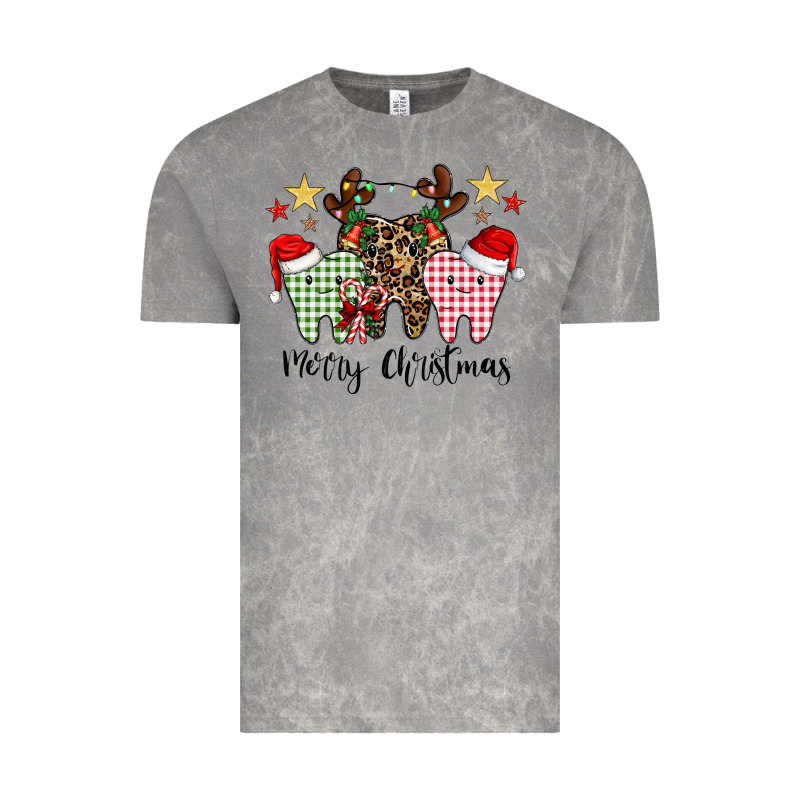 Merry Christmas Tooth Vintage Tee by CowhideDigitalArt | Teevron