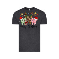 Vintage Black merry christmas tooth Vintage Tee - CowhideDigitalArt
