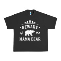 Pigment Black beware mama bear mom protect strong mother graphic clip art t shirt Urban Heavy Tee - DesignPulse