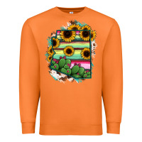 Carrot Arizona Map Sunflower Cactus Serape Premium Sweatshirt - RanaPortraitStore