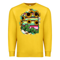 Lemon Arizona Map Sunflower Cactus Serape Premium Sweatshirt - RanaPortraitStore