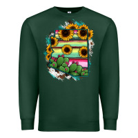 Sports Green Arizona Map Sunflower Cactus Serape Premium Sweatshirt - RanaPortraitStore