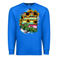 True Royal Arizona Map Sunflower Cactus Serape Premium Sweatshirt - RanaPortraitStore