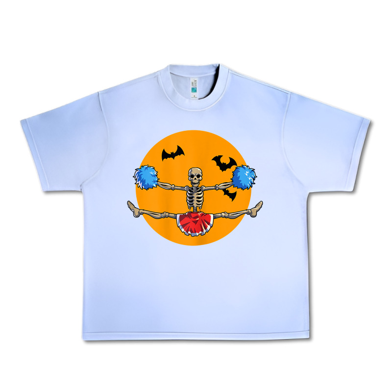 Cheerleading Skeleton Halloween Cheer Skeleton Cheerleader T Shirt Urban Heavy Tee by DesignPulse | Teevron
