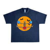 Navy cheerleading skeleton halloween cheer skeleton cheerleader t shirt Urban Heavy Tee - DesignPulse