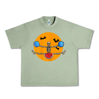 Oil Green cheerleading skeleton halloween cheer skeleton cheerleader t shirt Urban Heavy Tee - DesignPulse