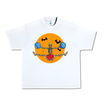 White cheerleading skeleton halloween cheer skeleton cheerleader t shirt Urban Heavy Tee - DesignPulse