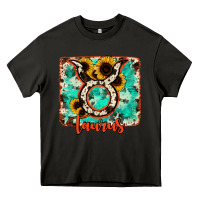 Asphalt taurus turquoise cowhide Heavy Core Tee - RanaPortraitStore