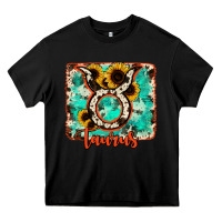 Black taurus turquoise cowhide Heavy Core Tee - RanaPortraitStore