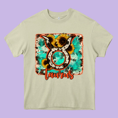 Taurus Turquoise Cowhide Heavy Core Tee Designed By Ranaportraitstore