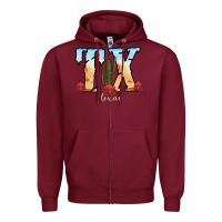 Burgundy texas cactus Zipper Hoodie - RanaPortraitStore