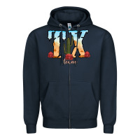 Navy texas cactus Zipper Hoodie - RanaPortraitStore