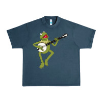 Midnight Navy Kermit playing the banjo Classic Urban Heavy Tee - DesignPulse